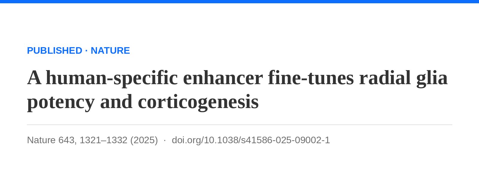 Preprint with Silver lab now published in Nature